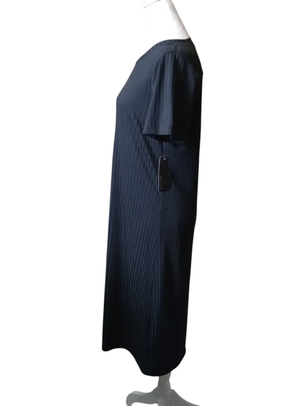 Maudye Jane XS Black Open Back Short Sleeve Classic Shirt Dress Contemporary